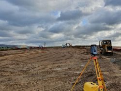 Vermessung auf einer Großbaustelle